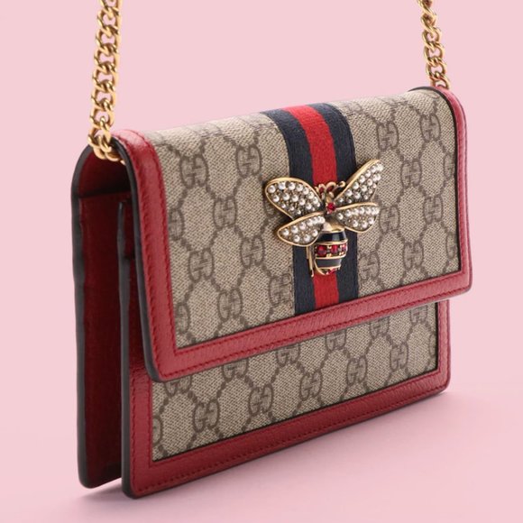 Gucci Queen Margaret GG Chain Wallet Mini in Coated Canvas - Picture 2 of 5